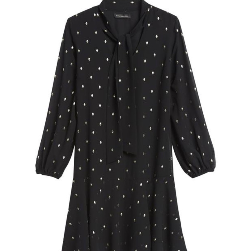 Banana Republic Black with Metallic Gold Dress - Size 14 *NWT*